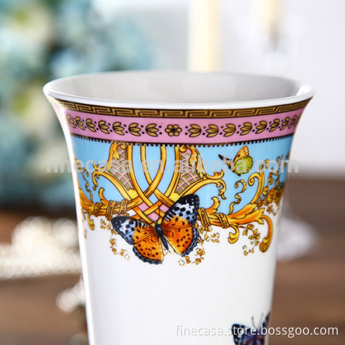 Luxury Fine New Bone China Antique Ceramic Butterfly Vase